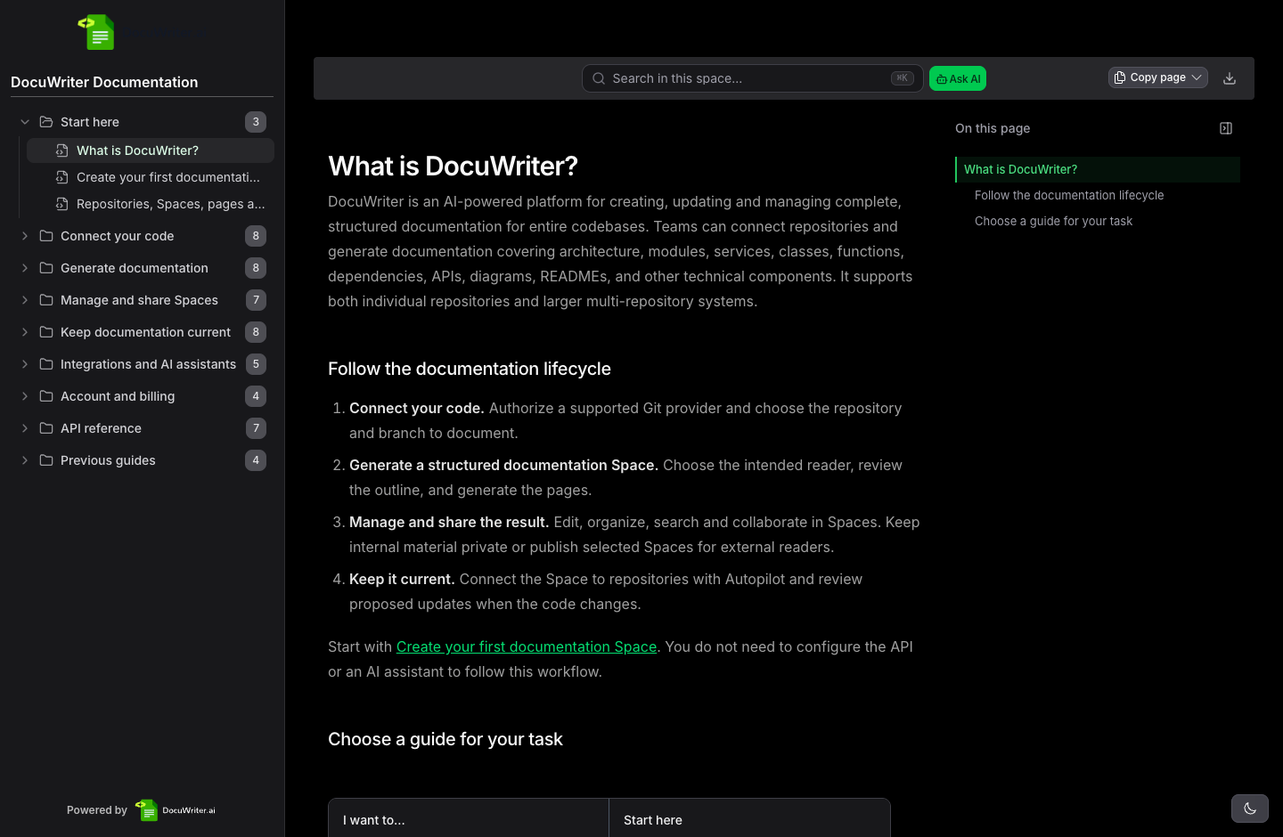 Public documentation, ready for search engines and AI assistants